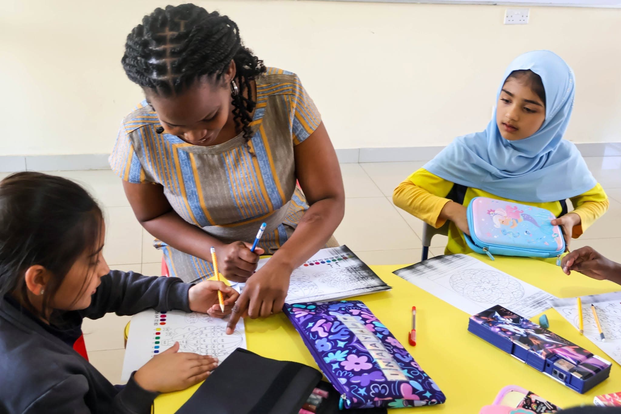 Learners participating in creative learning activities